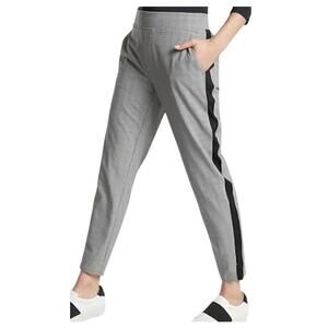 Athleta Brooklyn Ankle Pant Mid Rise Plaid Black White, size 6